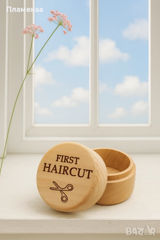 Дървена кутийка “First Haircut”., снимка 1
