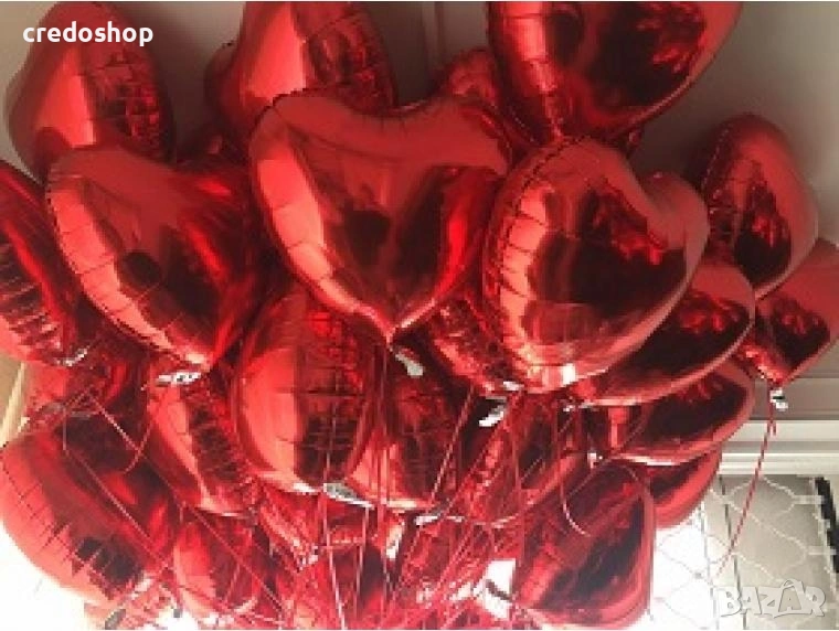 Комплект за Свети Валентин Бутилка с хелий и 14 балона сърце, снимка 1