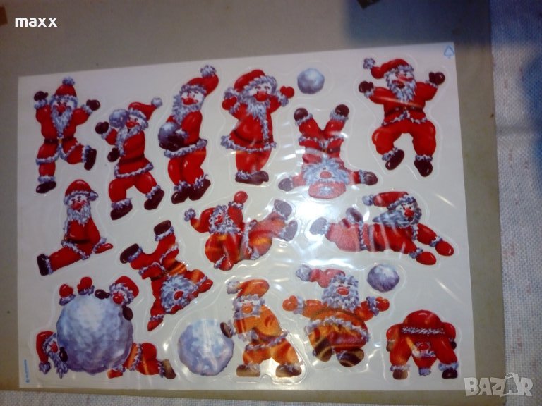 Коледни, зимни многократни стикери за стъкло 7 бр - комплект, снимка 1