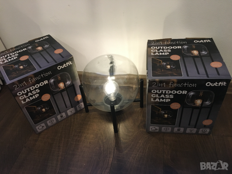 декоративни настолни лампи осветление украса батерии наземни стъклени, снимка 1