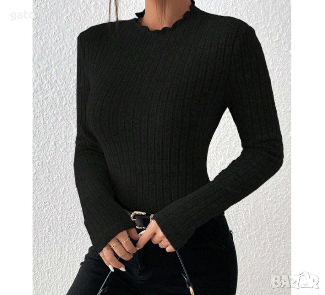 Черна блуза рипс, снимка 1