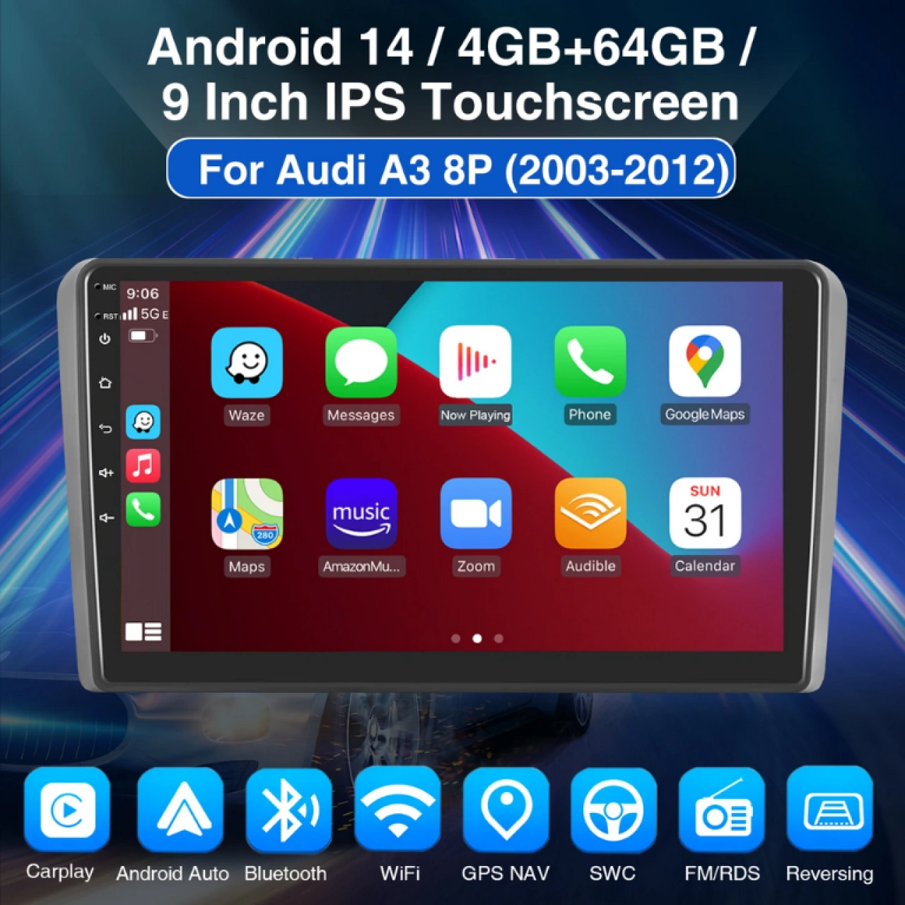 Autoradio CarPlay Android - Audi A3 8P 2003-2013