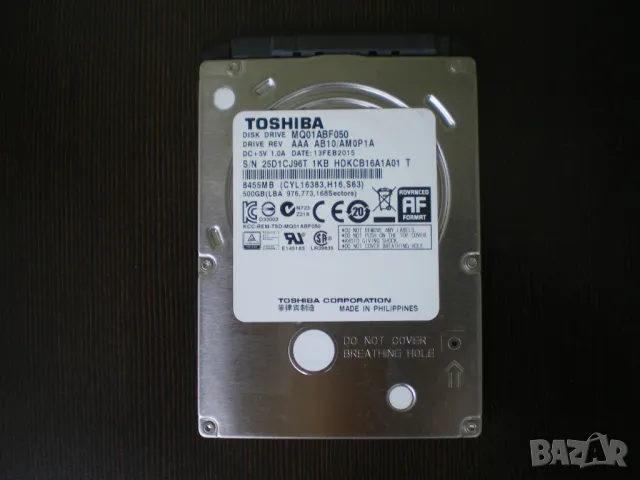 Хард диск 500GB Toshiba MQ01ABF050, 2.5", 8MB, 5400 RPM, SATA3(6Gb/s), снимка 1