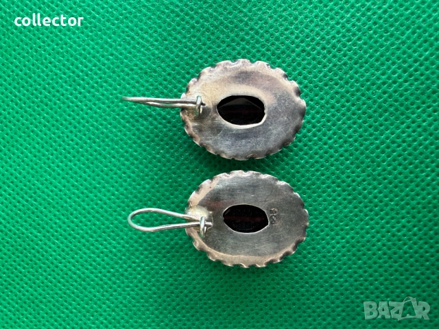 Ръчно изработени сребърни обеци с черен оникс. №7717, снимка 6 - Обеци - 52739026