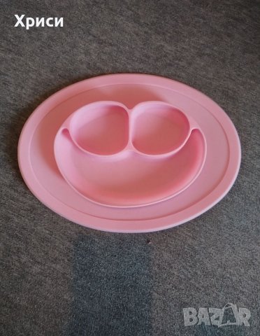 Детска силиконова чиния за хранене