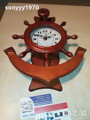 дървен рул котва и часовник-антик 34х26см, снимка 5 - Колекции - 28884304