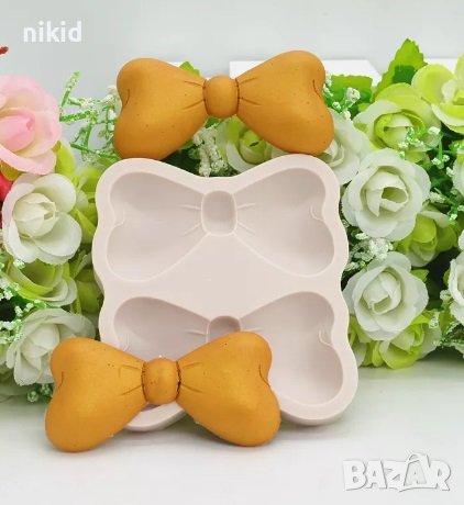 2 заоблени пандели панделки пандела силиконов молд форма фондан шоколад