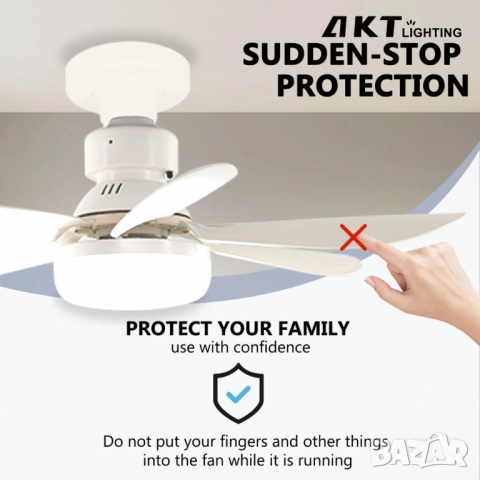 Модерна вентилаторна лампа с форма на цвете, LED осветление, дистанционно, 40W, 1200 лумена, снимка 10 - Други - 52004134