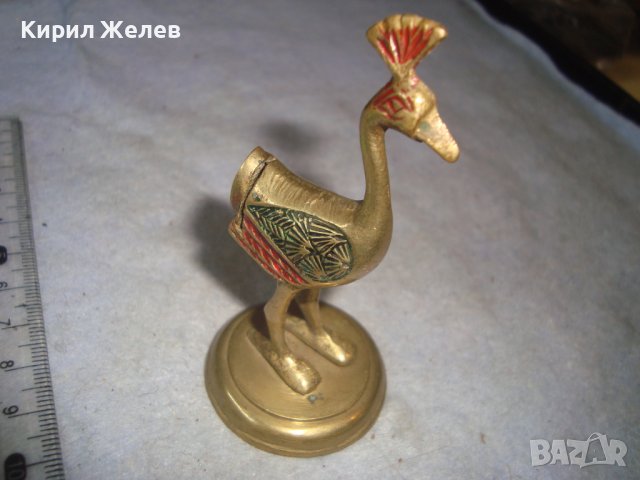 КРАСИВА СТАРА БРОНЗОВА ФИГУРКА - ПТИЦА МАЙСТОРСКА ИЗРАБОТКА СТАТУЕТКА 25893, снимка 8 - Колекции - 38108257