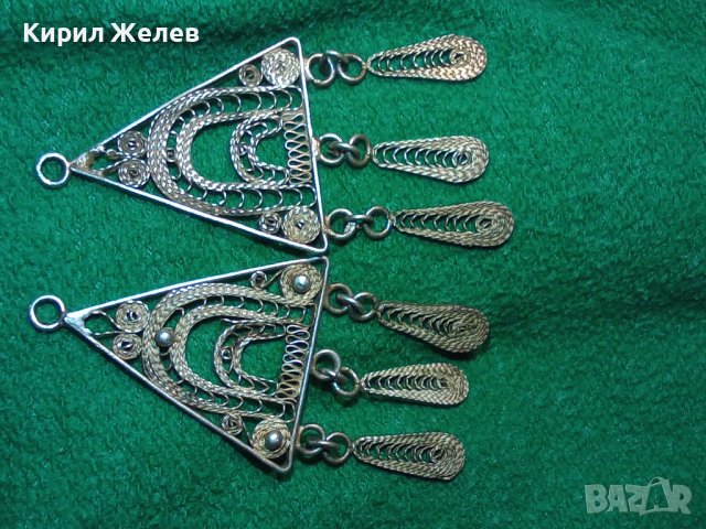 ПРЕКРАСНИ СТАРИННИ ВЪЗРОЖДЕНСКИ ОБЕЦИ ФИЛИГРАННО СРЕБРО ВИСОКА ПРОБА МАЙСТОРСКА РЪЧНА РАБОТА 40597, снимка 2 - Антикварни и старинни предмети - 42601260