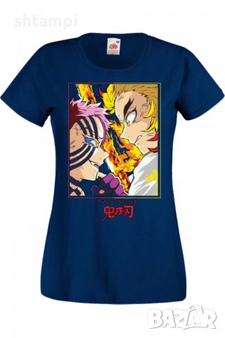 Дамска тениска Demon Slayer Rengoku VS Akaza,Анимация,игра,Празник,Повод., снимка 6 - Тениски - 38058329