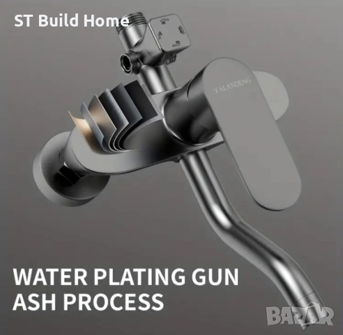 Луксозен сив душов комплект за баня, снимка 2 - Душове - 51487026