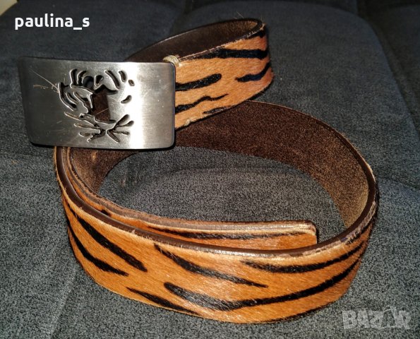 Три броя / Естествена кожа / Дизайнерски винтидж колан "Tiger", "Pieces" и "Levi's" , снимка 4 - Колани - 28132602