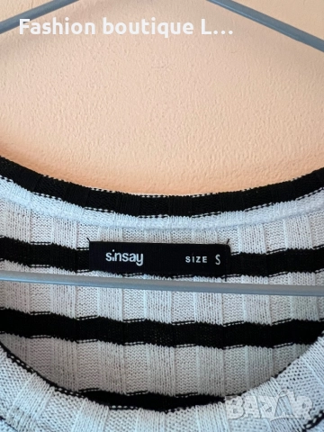 Дълга рокля черно и бяло райе S размер на марката Sinsay 🤍🖤🤍🖤🤍🖤🤍🖤🤍🖤, снимка 6 - Рокли - 52051581