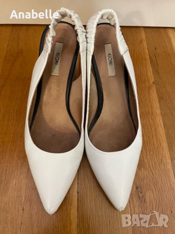 Обувки Kiomi блок ток бели естествена кожa, снимка 3 - Дамски обувки на ток - 39230061