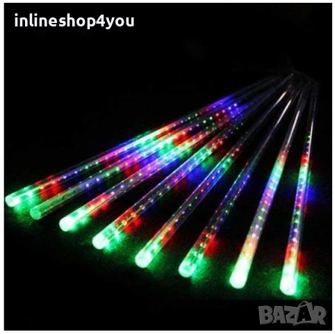 Цветно-RGB коледно осветление "Падащ сняг" 8 броя х 50 см., снимка 2 - Декорация за дома - 43121510
