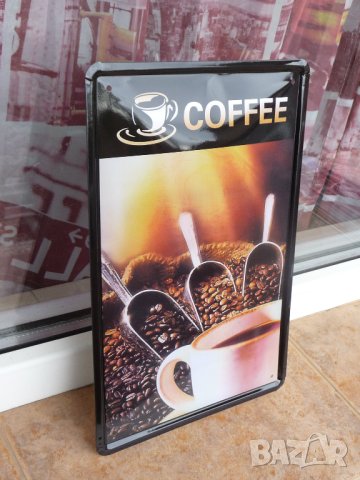 Метална табела кафе магазин еспресо капучино лъжички лъжици, снимка 2 - Декорация за дома - 43107419