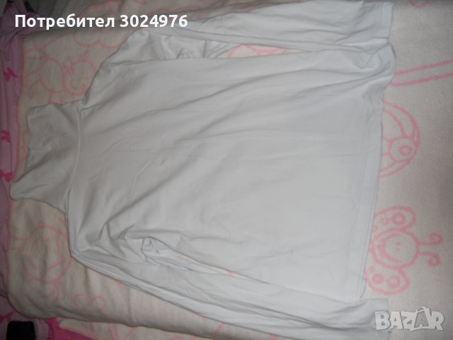 Дамска Блуза в бяло с поло razmer М Л, снимка 2 - Блузи с дълъг ръкав и пуловери - 39411459