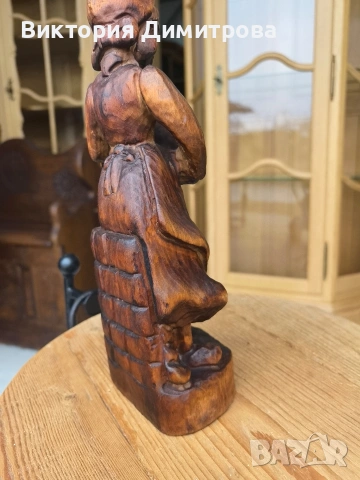 Дървена фигура " Момичето с гъска" , снимка 10 - Декорация за дома - 53599462