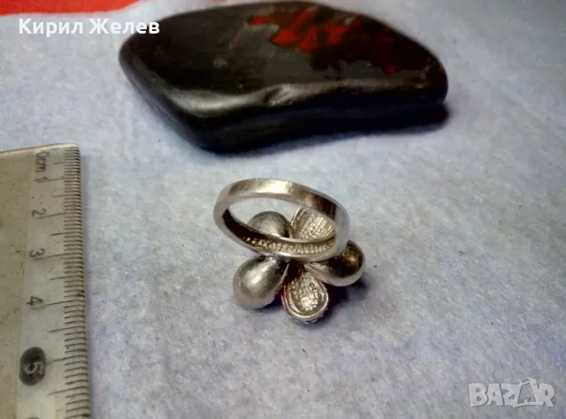 СКЪПОЦЕНЕН СРЕБЪРЕН ПРЪСТЕН ЦВЕТЕ СРЕБРО 925 с БЯЛА НАТУРАЛНА ПЕРЛА ЕМАЙЛ РАЗНОЦВЕТНИ КАМЪЧЕТА 49226, снимка 3 - Пръстени - 50024146