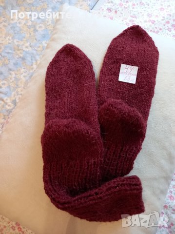 Ръчно плетени мъжки чорапи от вълна, размер 44, снимка 1 - Мъжки чорапи - 43128090