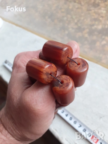 Огромна броеница от каталин 33 зърна + поп с дамари, снимка 4 - Антикварни и старинни предмети - 53410007