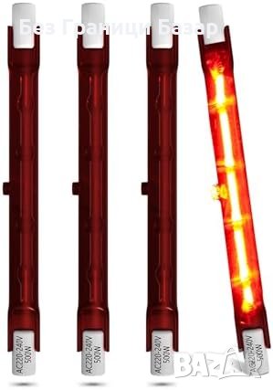 Нови 4 броя Мощна 500W R7S Халогенна Крушка, Инфрачервено Отопление, Регулируема
