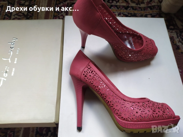 Розови сандали на висок ток 37 номер обувани веднъж 16лвв, снимка 6 - Сандали - 51773465
