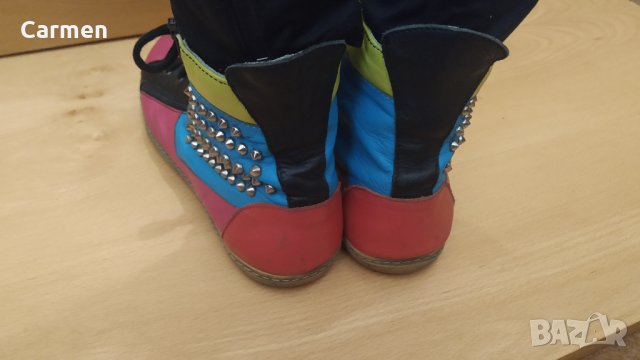 Боти от естествена кожа - многоцветни, снимка 8 - Дамски боти - 32972963