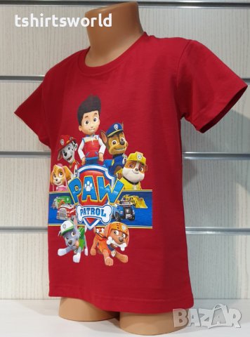 Нова детска тениска с дигитален печат PAW Patrol (Пес патрул) в червен цвят, снимка 9 - Детски тениски и потници - 36966808