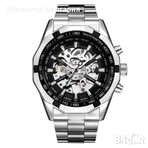 Механичен самонавиващ се мъжки часовник с Open Heart дизайн, снимка 10 - Мъжки - 48767969