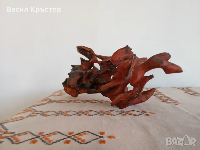 Скулптура, абстрактна пластика от дърво в 3 проекции, - "Танцуващата гора" 1987 г, уникат, снимка 2 - Колекции - 47714692