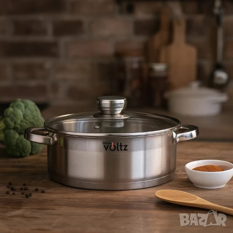 Тенджера Voltz Плитка, Индукция. Неръждаема стомана