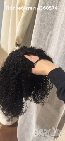Афро перука-естествена коса, снимка 2 - Продукти за коса - 53257384