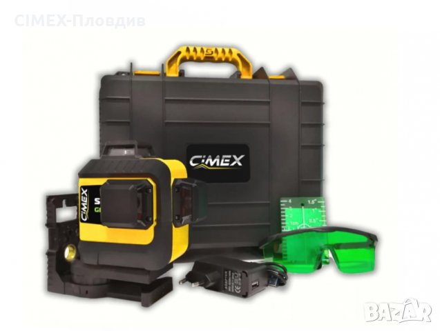 Лазерен нивелир 3х360°, зелен лъч CIMEX SL3D-G, снимка 1