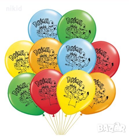 Покемон pokemon Обикновен надуваем латекс латексов балон парти хелий или газ, снимка 3 - Други - 27819978