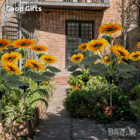 Градинска Соларна лампа Слънчоглед, снимка 4 - Соларни лампи - 50240043