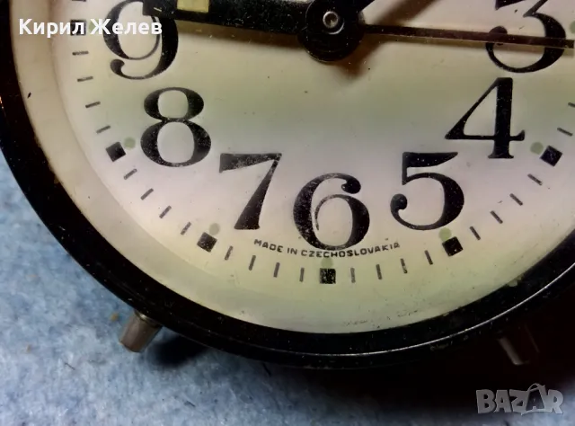 PRIM MADE in CZECHOSLOVAKIA Стар КОЛЕКЦИОНЕРСКИ ЧЕШКИ МЕХАНИЧЕН БУДИЛНИК МЕРА-ПОЛТИК 48333, снимка 10 - Антикварни и старинни предмети - 47656782