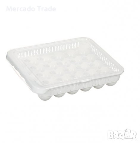 Кутия за яйца Mercado Trade, За хладилник, За домашна употреба, С капак, 30 места, Бял, снимка 1 - Аксесоари за кухня - 39586992