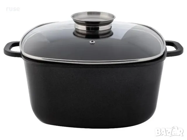 НОВИ! Ростер квадратен тиган с капак и дозатор 28х28см 7.5л тенджера с дозатор, снимка 3 - Съдове за готвене - 49786404