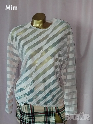 ZARA M Розова прозрачна блуза и пола каре