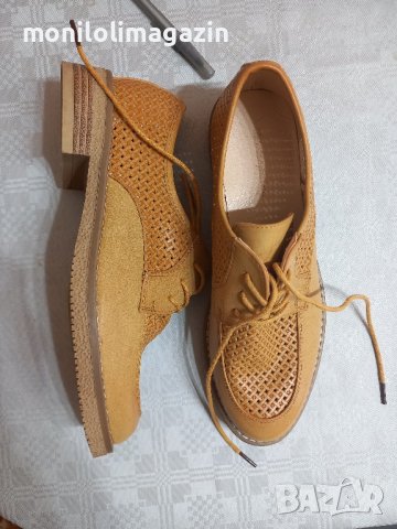 Нови дамски кожени обувки, размер стелка 24, 5см. , снимка 2 - Дамски ежедневни обувки - 44100039
