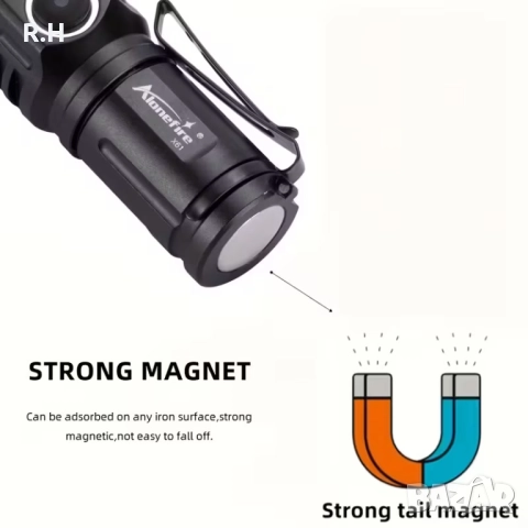 Компактен и силен фенер 6000К USB Type C , снимка 3 - Къмпинг осветление - 52819062