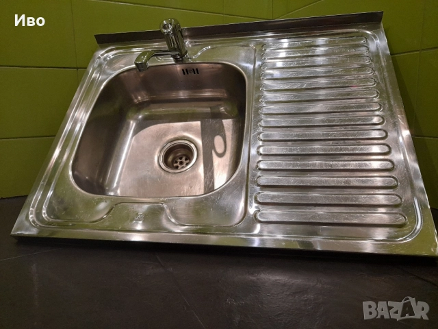 Kухненска мивка “Inter Ceramic”с десен плот и стоящ смесител.Промоция!