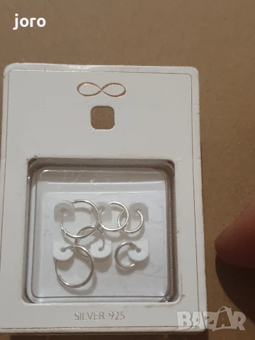 сребърни обеци халки, снимка 3 - Обеци - 50941172