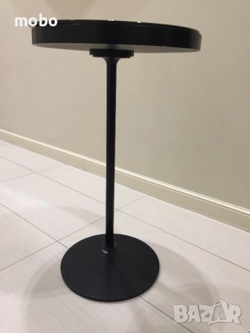 Масичка от масивно дърво , алуминий и стъкло. Цвят в черно. , снимка 3 - Маси - 51987857