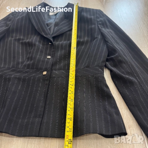 Дамско сако Tahari Arthur S Levine, черно, на тънки райета, размер 8, S-M, снимка 3 - Якета - 53412730