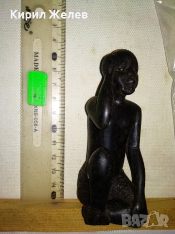 СТАРИННА АФРИКАНСКА АБАНОСОВА СТАТУЕТКА Ръчна ТРАДИЦИОННА МАЙСТОРСКА АРТ РАБОТА ФИГУРА АБАНОС 41378, снимка 7 - Антикварни и старинни предмети - 43588055