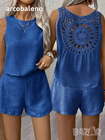 Ежедневен дамски летен комплект от две части, 5цвята , снимка 3 - Комплекти - 50782546