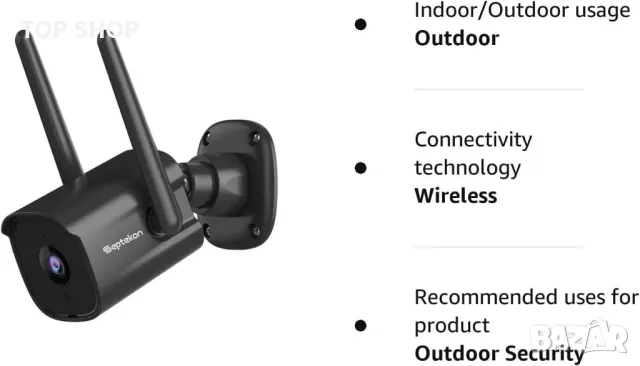 IP Камера на Septekon,1080p, двойна антена 2.4G WiFi камера с нощно виждане,двупосочно аудио